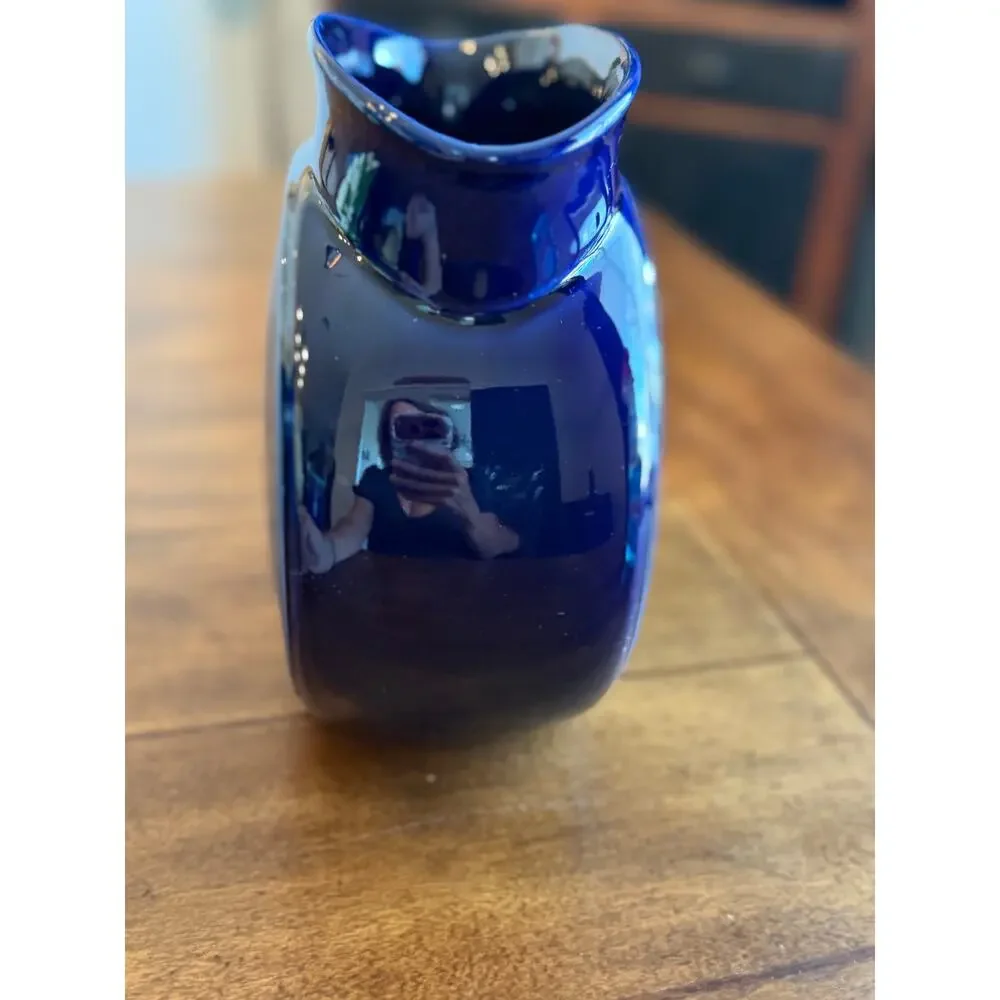 Fiesta Millennium II Cobalt Disc Vase Pitcher HLC USA Commemorative